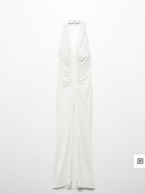 Victoria Beckham & Mango White Backless Halter Maxi Dress NWT